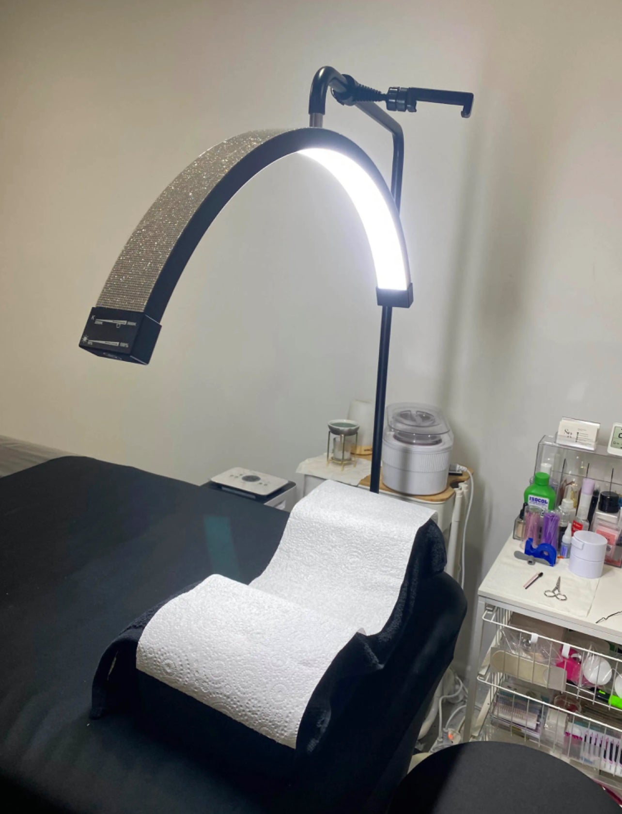 DIAMANTÉ HALF MOON BEAUTY LAMP