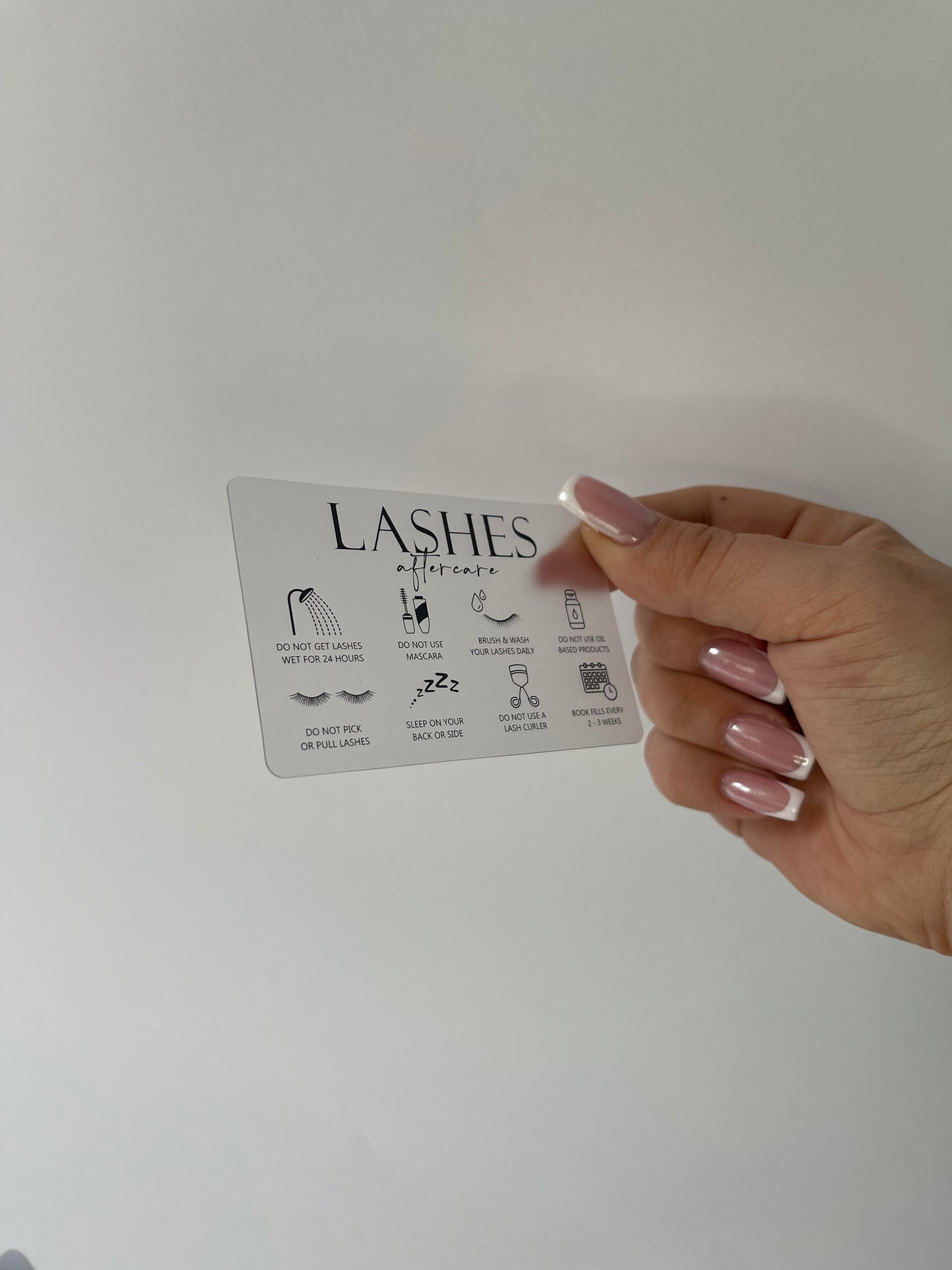 LASH CARE transparent aftercare cards